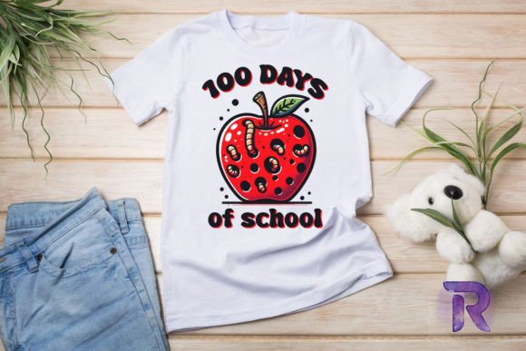 100 Days Apple Graphics for T-Shirt Designs