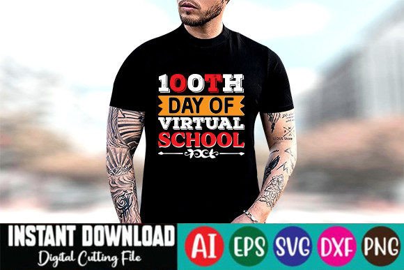 100th Day Virtual School Graphics & T-Shirt Designs