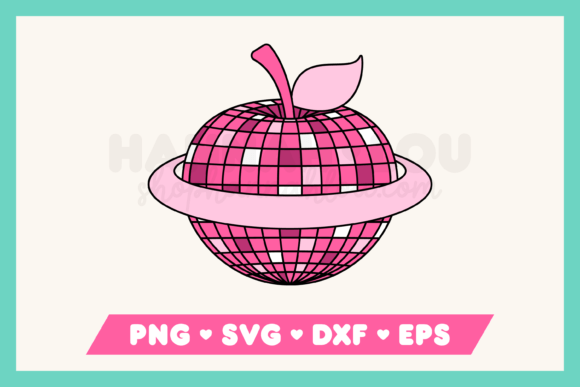 Apple Disco Ball Planet Teacher SVG: Graphics for Crafts