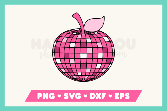 Apple Disco Ball Teacher SVG for Crafts & Graphics