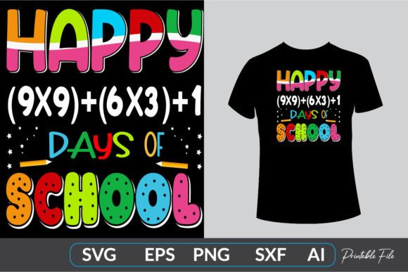Happy 100 Days Graphics for T-Shirt Designs