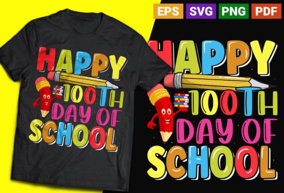 Happy 100th Day Graphics for T-Shirt Designs