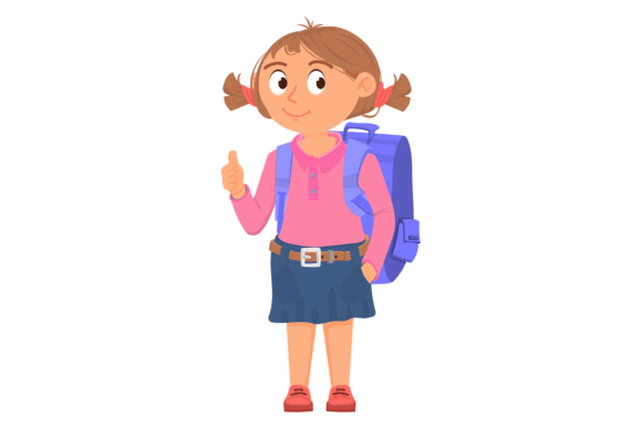Little School Girl Graphics & Illustrations Review