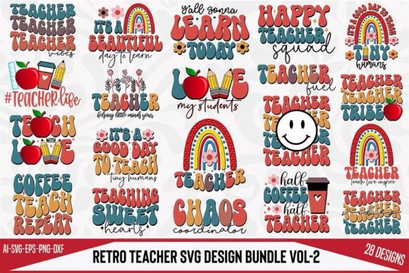 Retro Teacher SVG Bundle Vol-2 Review