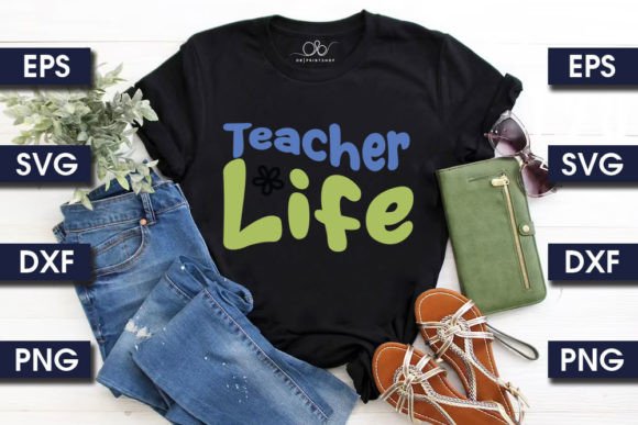 Retro Teacher SVG: Graphics & Print Templates