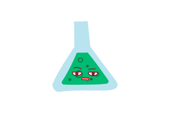 School Tools Chemical Liquid Kawai Icon Graphics