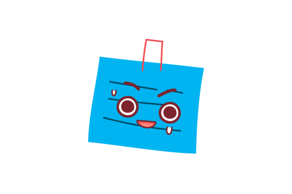 School Tools Sticky Notes Kawai Icon: Graphics & Icons